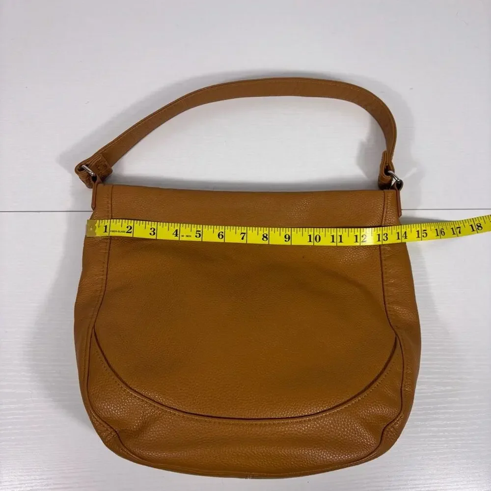 Thirty-One Jewell Tan Faux Leather Hobo Bag Bin10